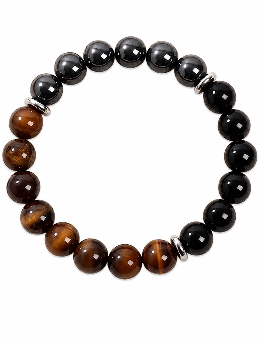Handmade Black Onyx & Tiger Eye Bracelet